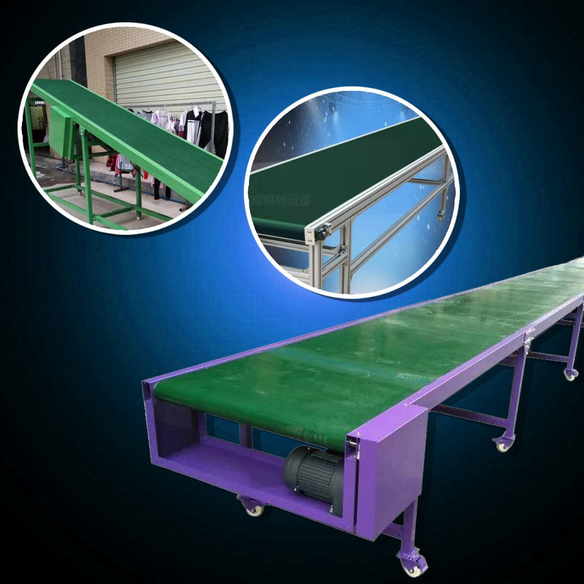 สายพานลำเลียงไฟฟ้า ขนาดรถ 4.2, 7.6, 9.6, 13.6เมตร Sorting Conveyor Lifting Loading