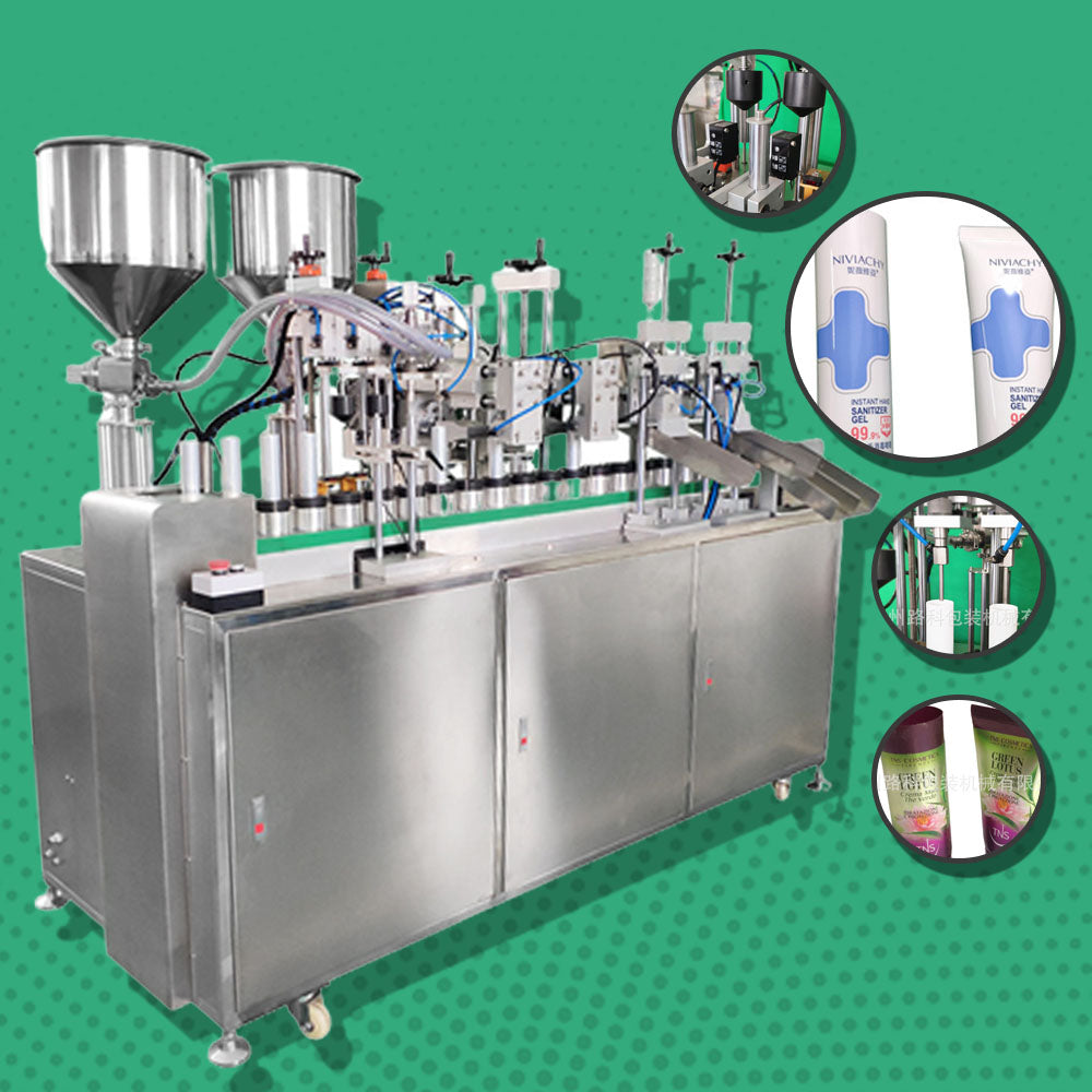 เครื่องบรรจุของเหลว และ ซีล 2 หัวจ่าย Double Head Ultrasonic Filling and Sealing Machine LK-2020TCF