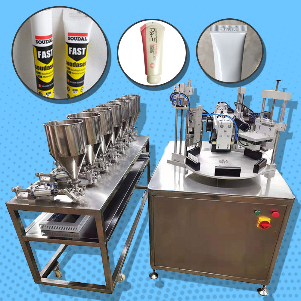 เครื่องบรรจุของเหลว และ ซีล 5 หัวจ่าย Cosmetics Ceramic Pump Accurate Filling and Sealing Machine