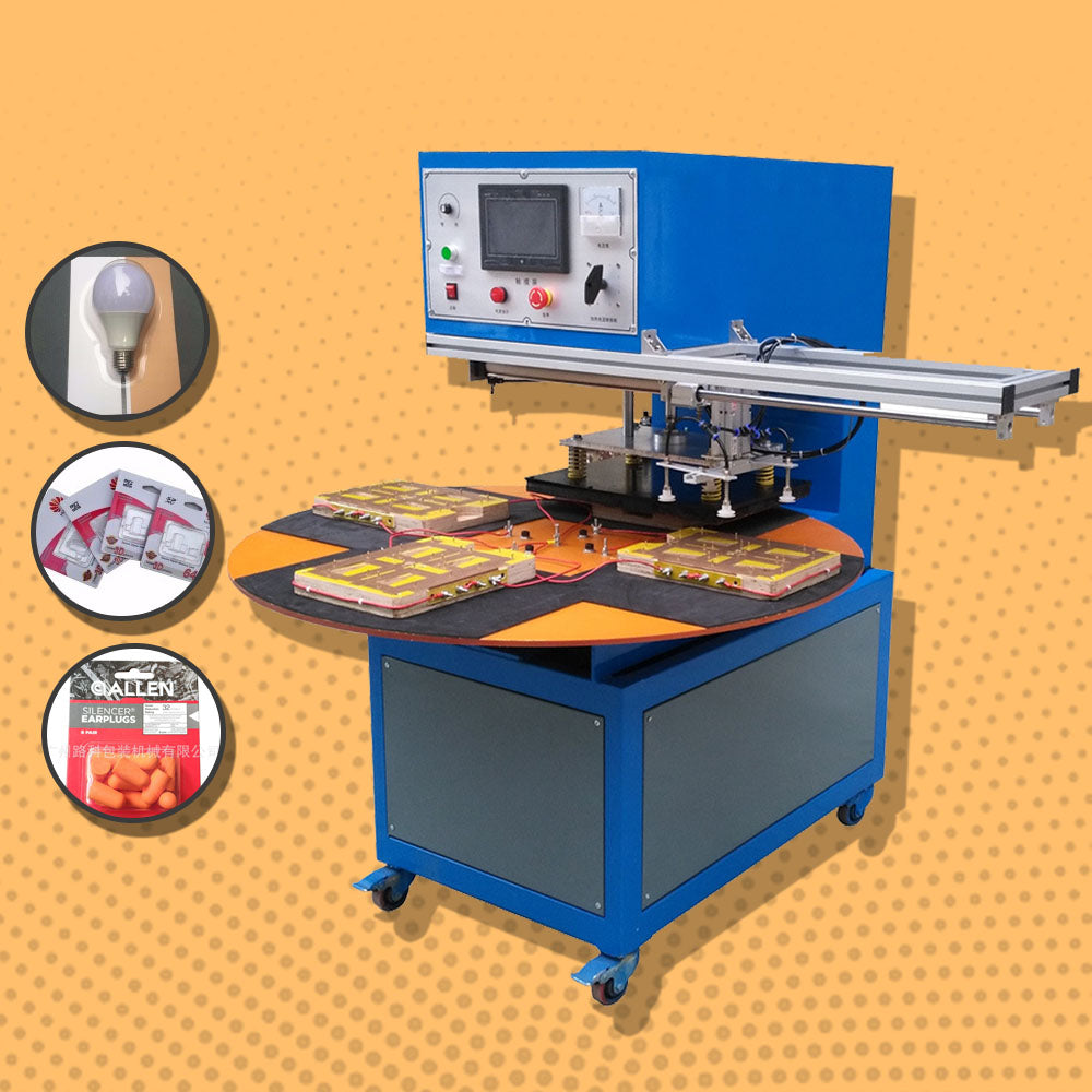 เครื่องซีลบลิสเตอร์แพ็ค แท่นหมุน blister paper card sealing machine LK-60C 240kg