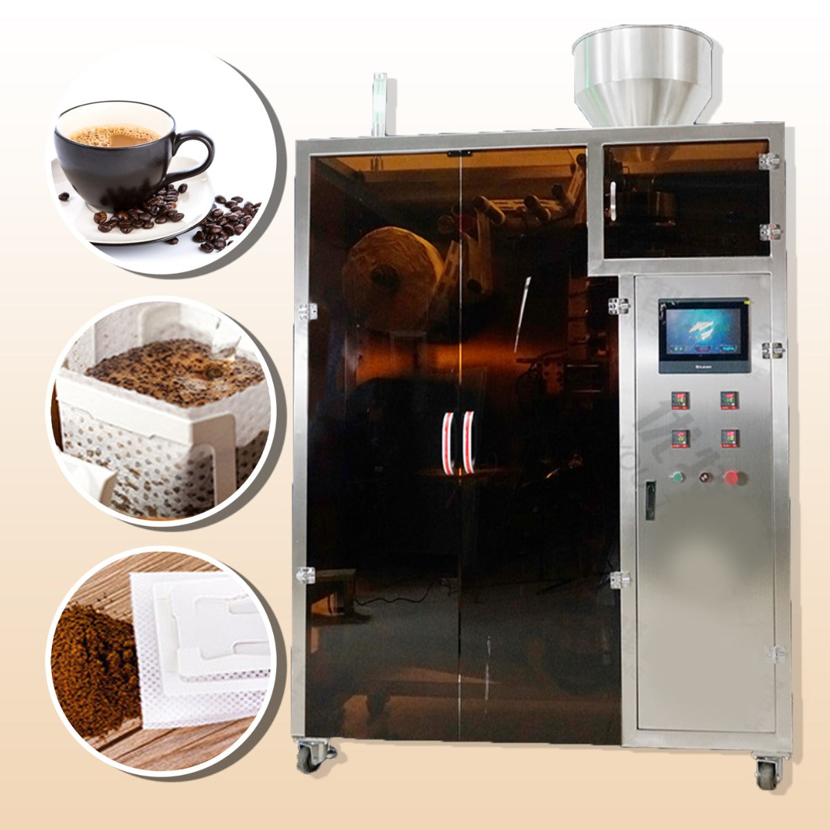เครื่องบรรจุกาแฟ ผงกาแฟ 3.7kw YTL-188 coffee packaging machine
