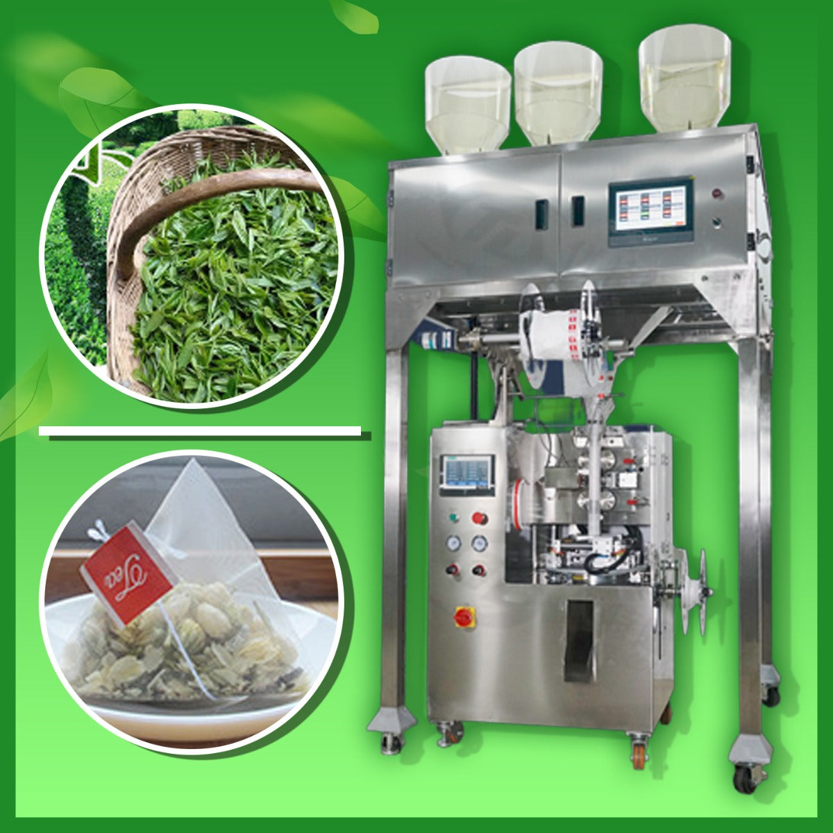 เครื่องบรรจุใบชาพร้อมซีล สามเหลี่ยม YTL-180V 3kw 450kg automatic tea bag machine triangle