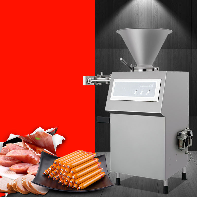 เครื่องยัดไส้กรอก อัตโนมัติ Automatic Sausage Quantitative Filling Machine พร้อบหมุนอัตโนมัติ รุ่น XZ-III เครื่องมัดไส้กรอก ระบบลม