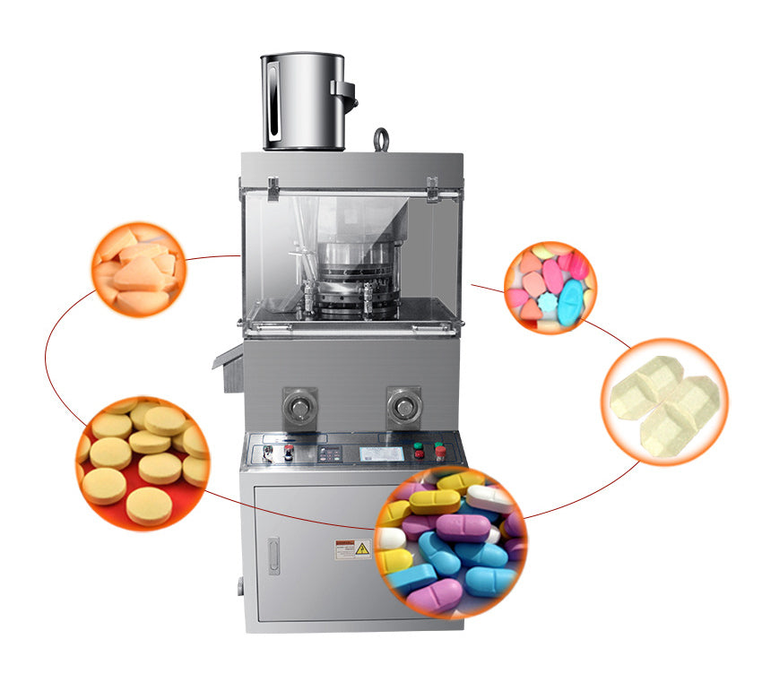เครื่องอัดเม็ด ผงสมุนไพร Rotary Tablet Pressing Machine รุ่น ZP-15S/17S/19S เครื่องกดอัด เม็ด วัสดุ Stainless Steel