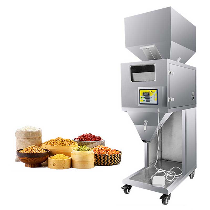 เครื่องบรรจุ ผง เมล็ด ข้าวสาร ธัญพืช ถั่วลิสง Quantitative Weighing Machine โถขนาด 45 ลิตร ช่วงบรรจุ 10-1500 กรัม