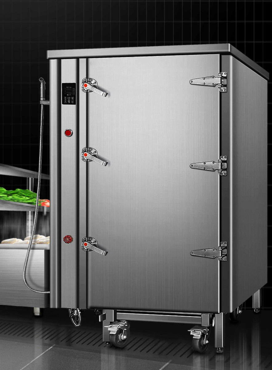ตู้นึ่งไอน้ำ รุ่นชั้นวางรถเข็น Food Steaming Cabinet ระบบไฟฟ้า/แก๊ส ล้อเลื่อน ตู้นึ่งข้าว ปลา ตู้นึ่งอาหาร