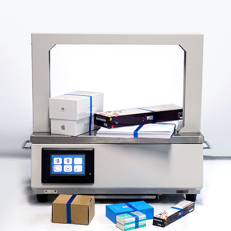 เครื่องรัดของ Automatic Strapping Machine รุ่น CQK-S2X แบบเทป OPP รัดผัก มัดถุง