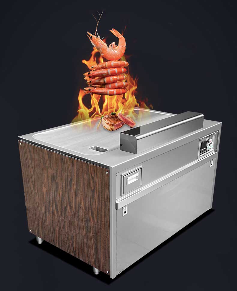 เตาเทปันยากิ ขนาดใหญ่ Commercial Teppanyaki Grilling Machine เตาย่าง เตาเทปันยากิ ระบบไฟฟ้า / แก๊ส