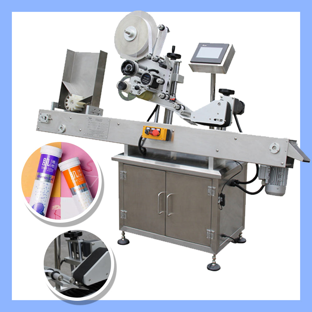 เครื่องแปะสติกเกอร์ แนวนอน ปากกา ท่อ ขวด 30-200mm 40-140 ชิ้นต่อนาที horizontal labeling machine, tube bottles, long bottles