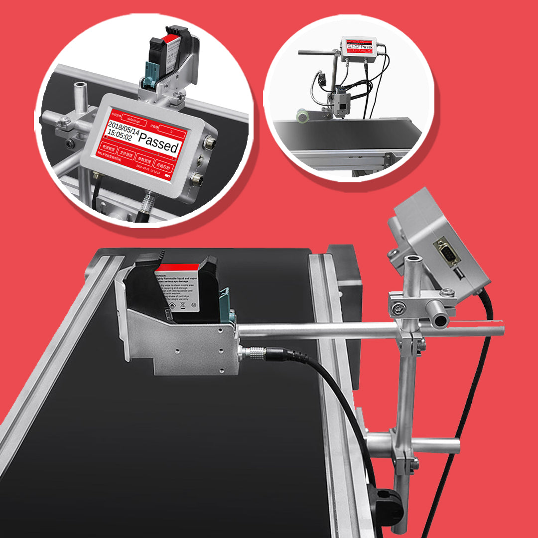 เครื่องพิมพ์สายพาน รองรับหลายภาษา ระยะพิมพ์ 2-5mm วันหมดอายุ 600 dp USB, RS232, Wi-Fi MX1 1-12.7mm small inkjet printer QR code barcode