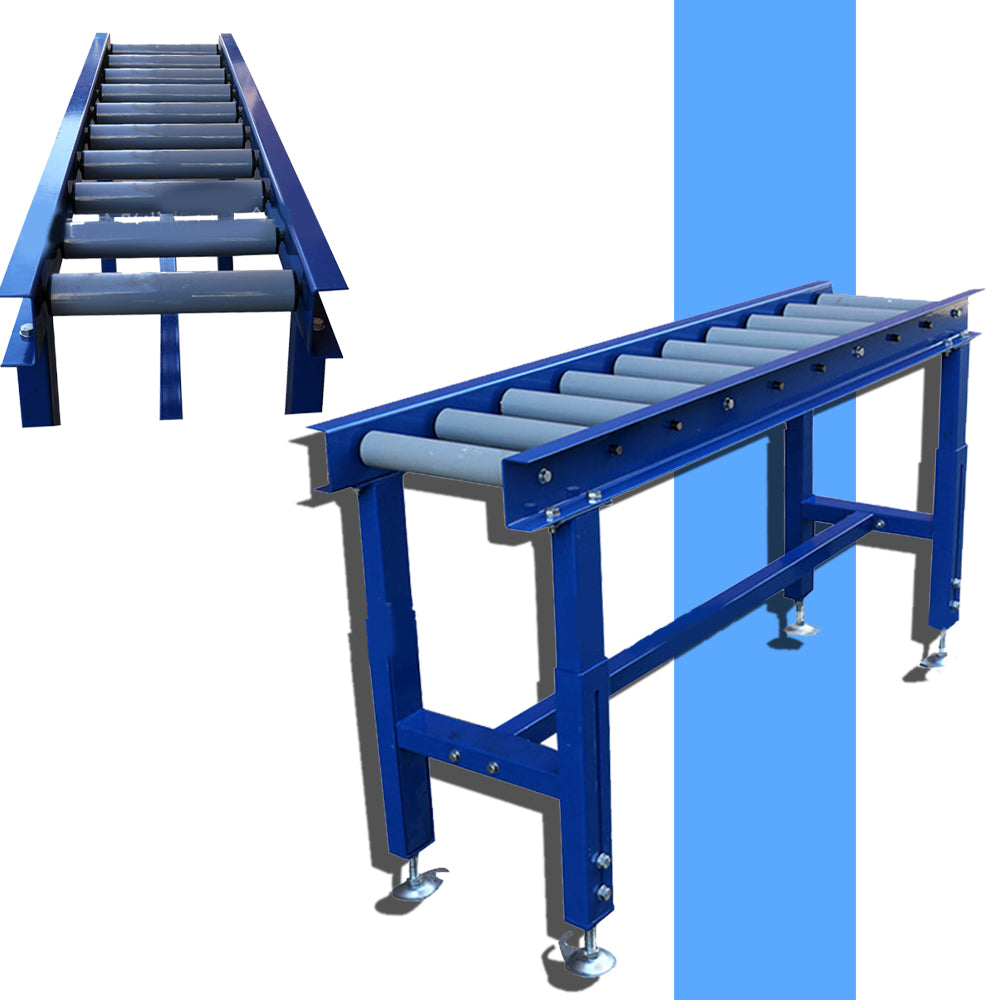 สายพานลำเลียงแบบโรลเลอร์ รับน้ำหนักรวม 100 kg ยาว 3m ไม่ใช้ไฟฟ้า Roller Feeder Conveyor