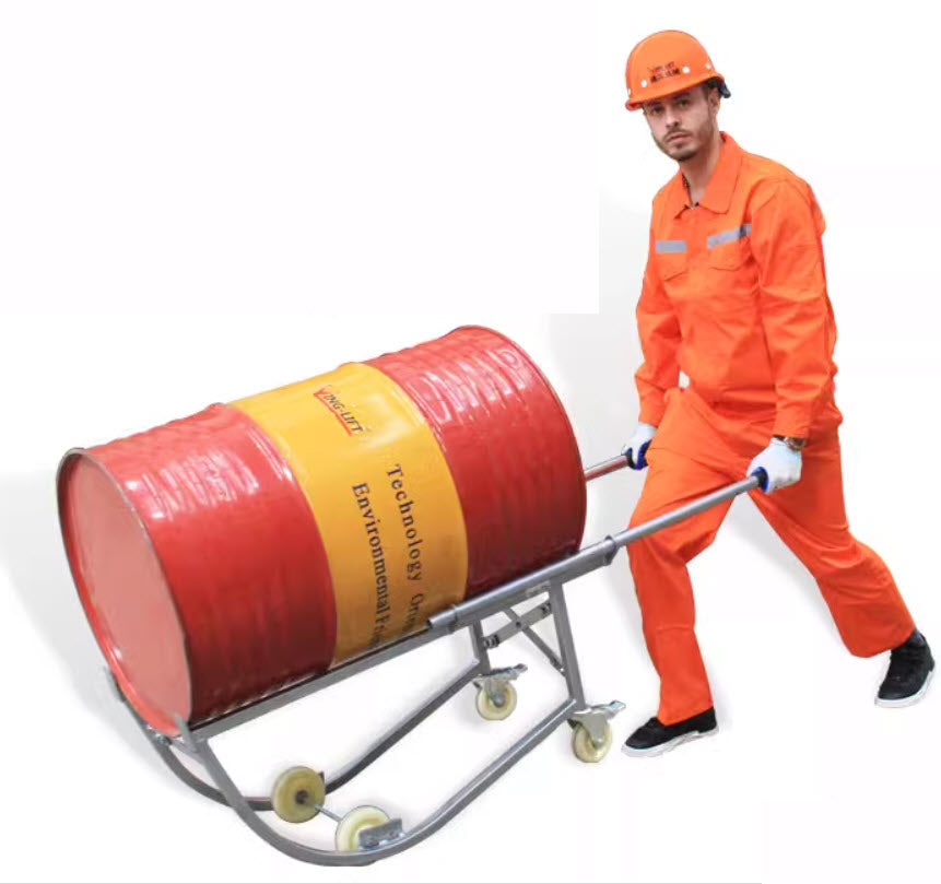 รถยกถังน้ำมัน 200 ลิตร แบบนอนราบ DF10 เหมาะสำหรับงานอุตสาหกรรม แข็งแรง ทนทาน ใช้งานง่าย เคลื่อนย้ายสะดวก