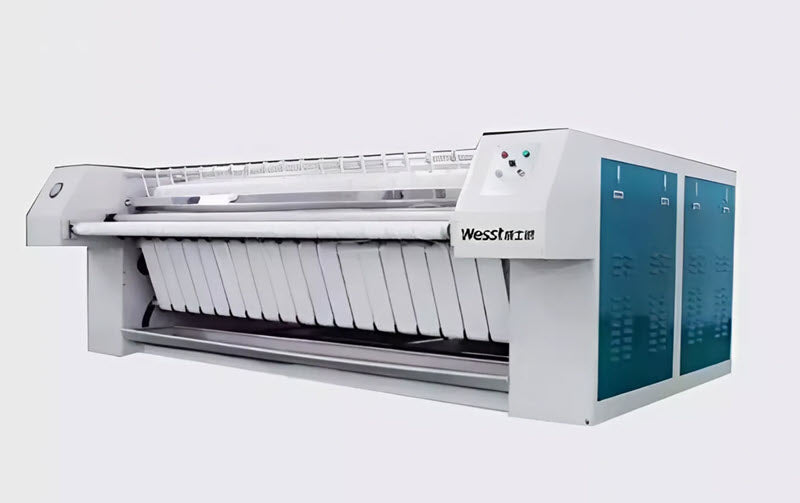 เครื่องรีดผ้าอุตสาหกรรมแบบลูกกลิ้ง แนวนอน ขนาดใหญ่ Horizontal Industrial Flatwork Ironer