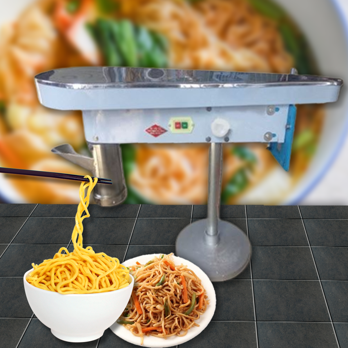 เครื่องทำเส้นหมี่ รีดเส้นหมี่ noodle machine scalding machine 30KG/H