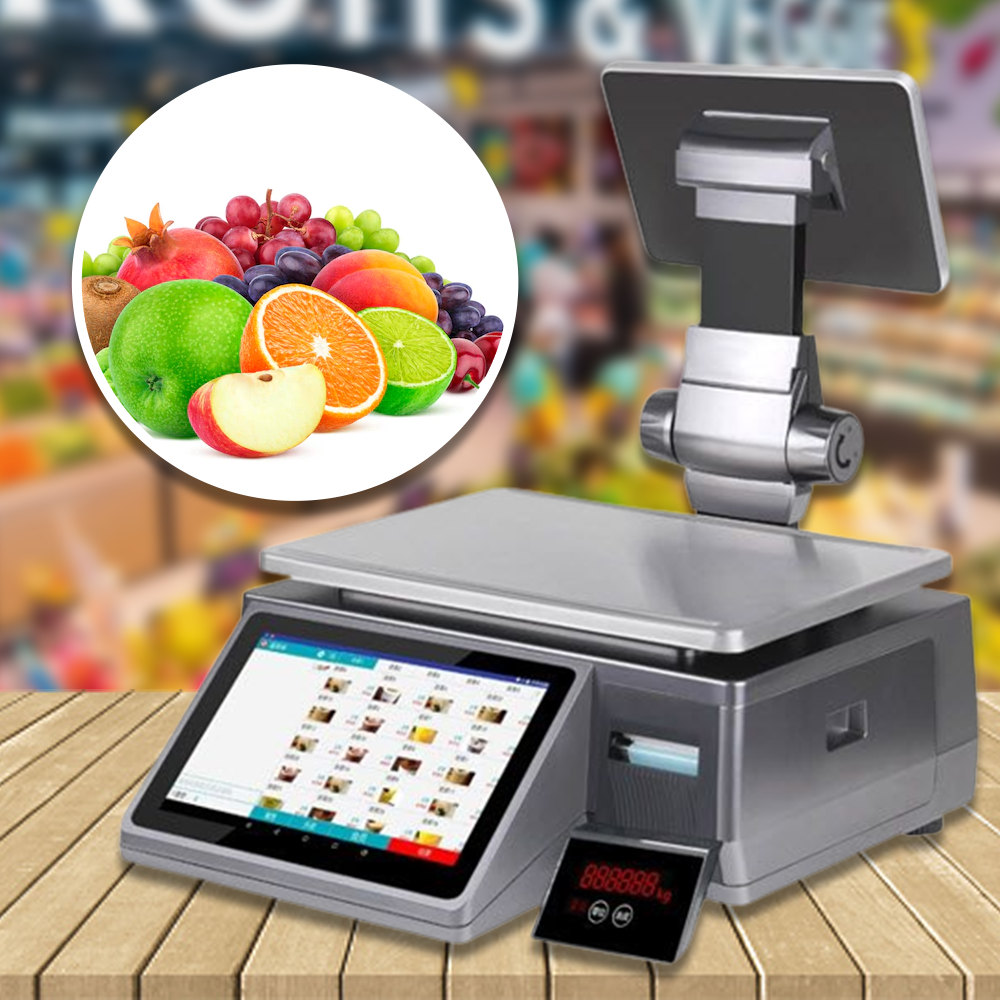 เครื่องชั่งสติกเกอร์ อาหารสด Cashier All-in-one Machine Scale Fruit Shop Fresh Supermarket