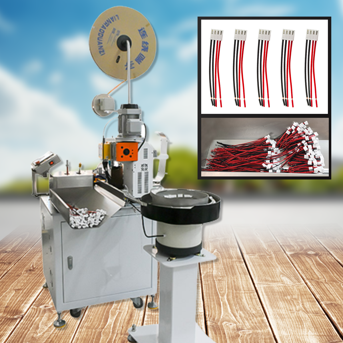 เครื่องเข้าหัวสายไฟ หลายสาย Fully automatic four-position plastic shell terminal