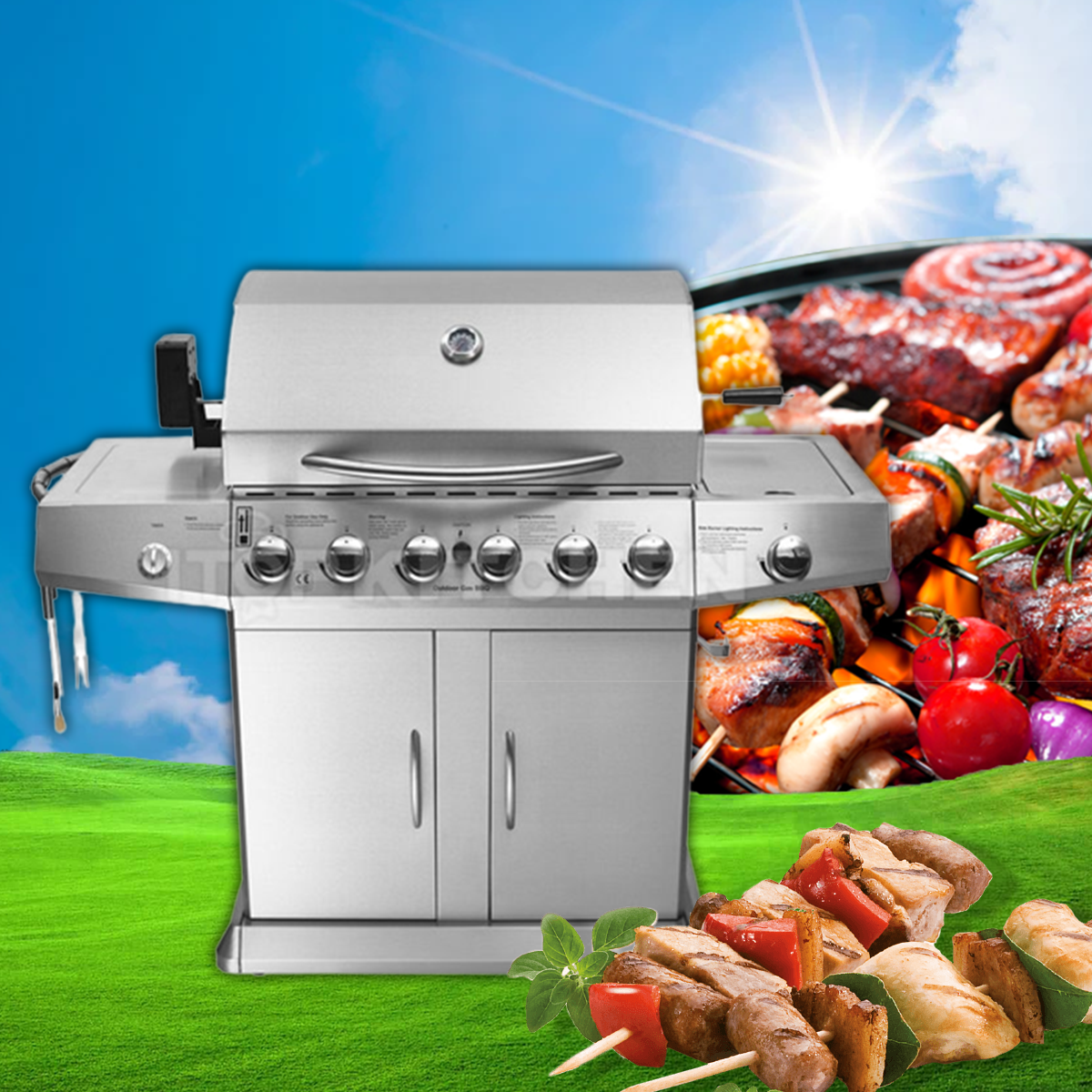 เครื่องทําบาบีคิวไฟฟ้า เตาปิ้งย่างไฟฟ้า ระบบแก๊ส Induction Outdoor Gas Barbecue รุ่น IT-6098