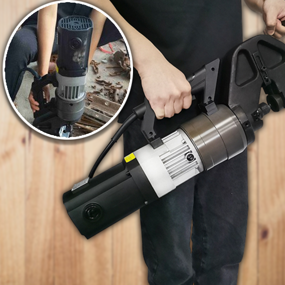 เครื่องเจาะรูเหล็กฉาก แผ่น มือถือ ไฟฟ้า Belton Hydraulic Punching Machine 1600w 220V