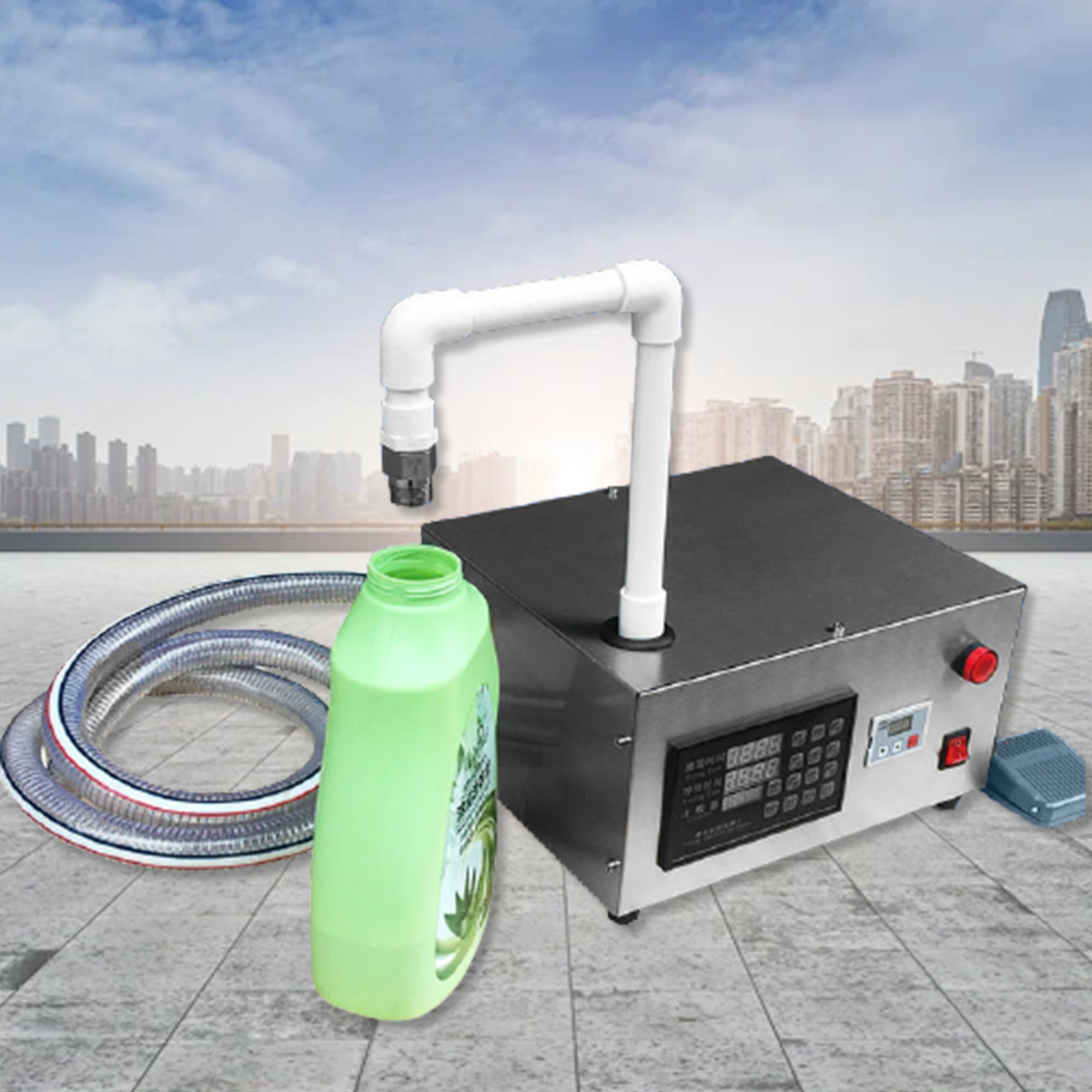 เครื่องบรรจุถังน้ำ Super large flow liquid filling machine for large-scale production, high efficiency, and precise liquid measurement