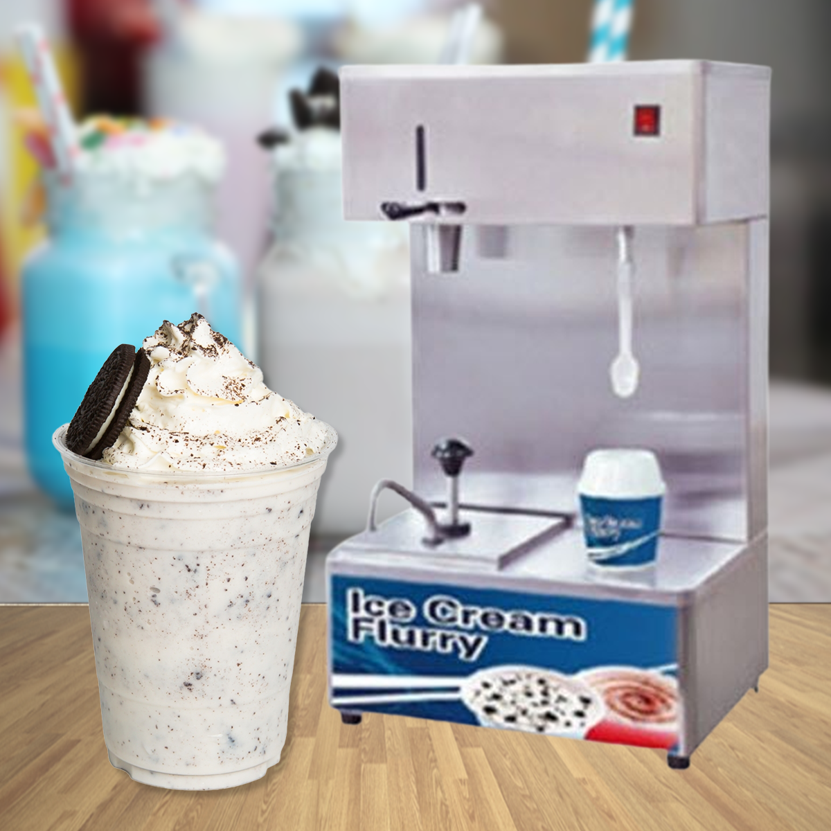 ICE CREAM FLURRY เครื่องทำ milk shake 17KG 6W กำลังไฟสูง เหมาะสำหรับร้านกาแฟและไอศกรีม ทำได้รวดเร็วและง่ายดาย