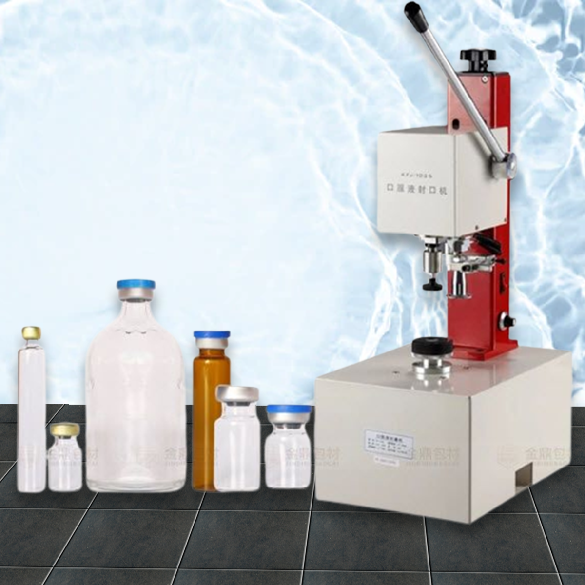 เครื่องปิดฝาขวด 10 - 35 mm แบบมือโยก KFJ-1035 Oral Liquid Sealing Machine