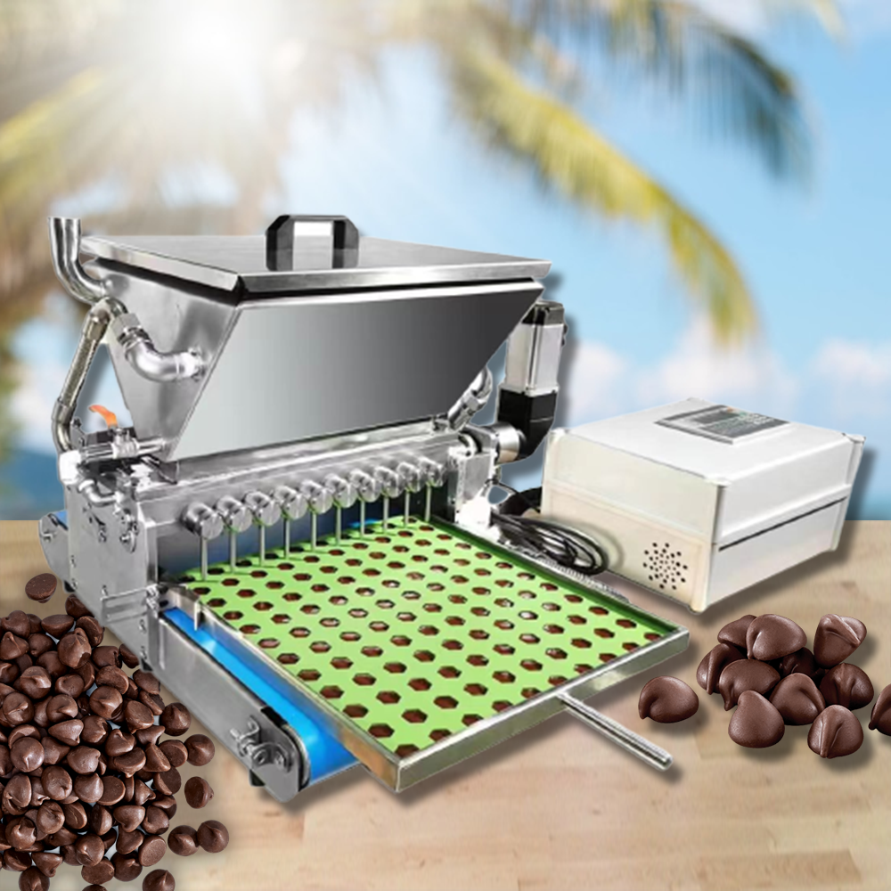 เครื่องหยอดขนม หยอดช็อกโกแลต 10 หัวหยอด chocolate fondant pouring machine ss304 220V 50HZ 75kg Servo motor 15-20 times per minute 1.5kw