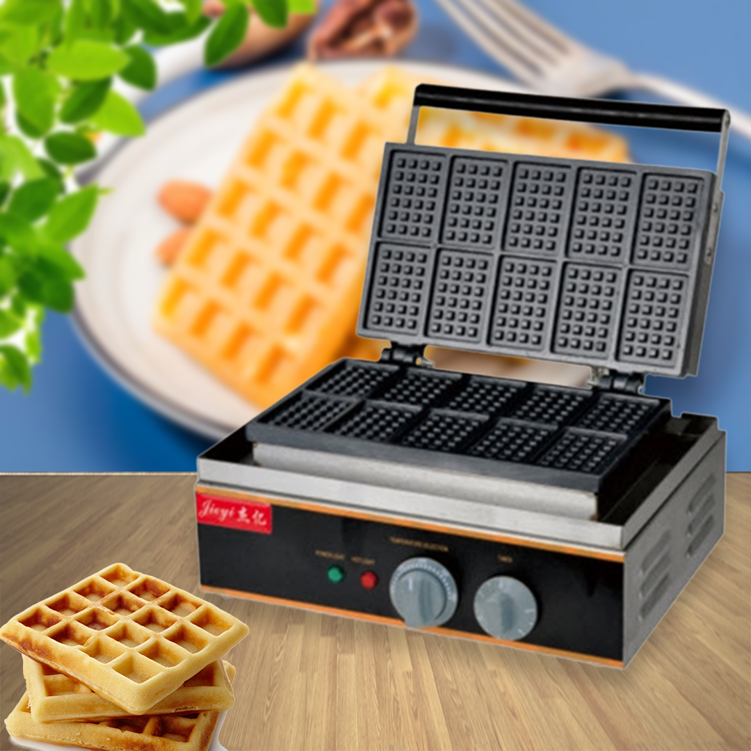 เครื่องทําวาฟเฟิล 10 ช่อง FY-10 1550วัตต์ สำหรับทำวาฟเฟิลกรอบอร่อย 10 กิโลกรัม เหมาะสำหรับร้านค้าและบ้าน