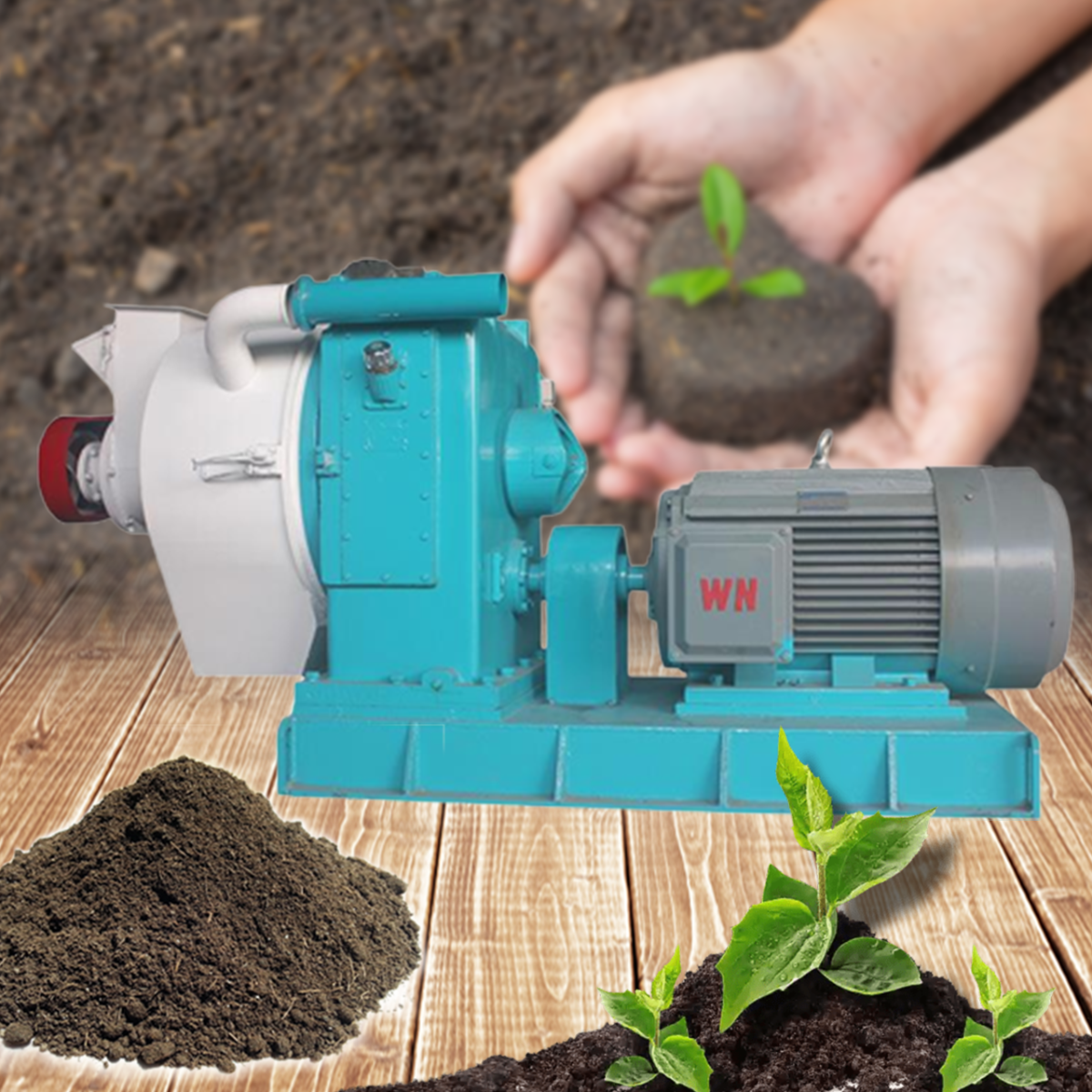 เครื่องอัดปุ๋ยเม็ด Heavy Industry Sawdust Pellet Machine 450 Biomass Pellet Machine