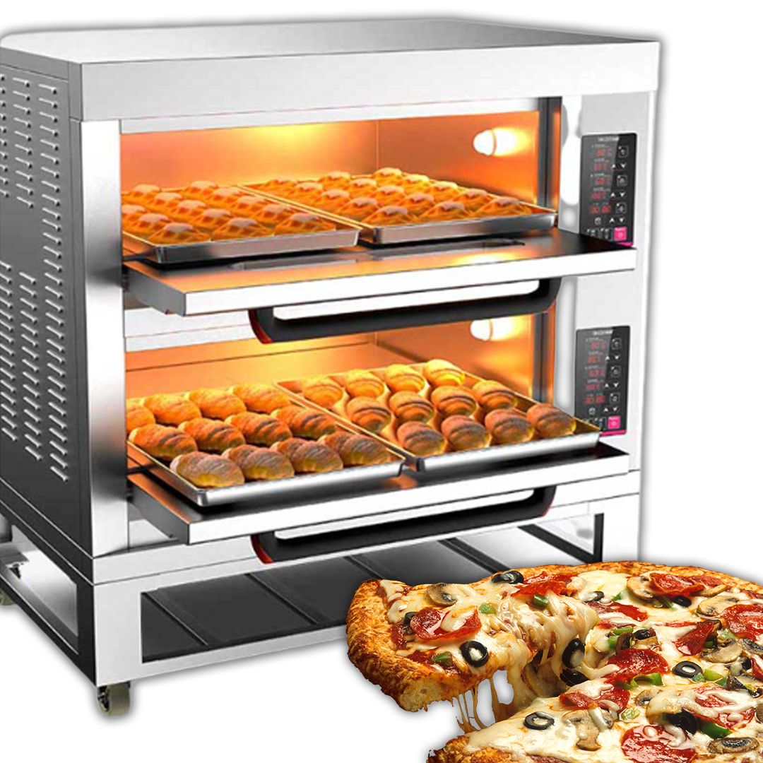เตาอบพิซซ่า อบขนมไฟฟ้า Electric Pizza Oven Machine ปรับระดับอุณหภูมิ และ ตั้งเวลาได้ ช่องอบขนาดใหญ่