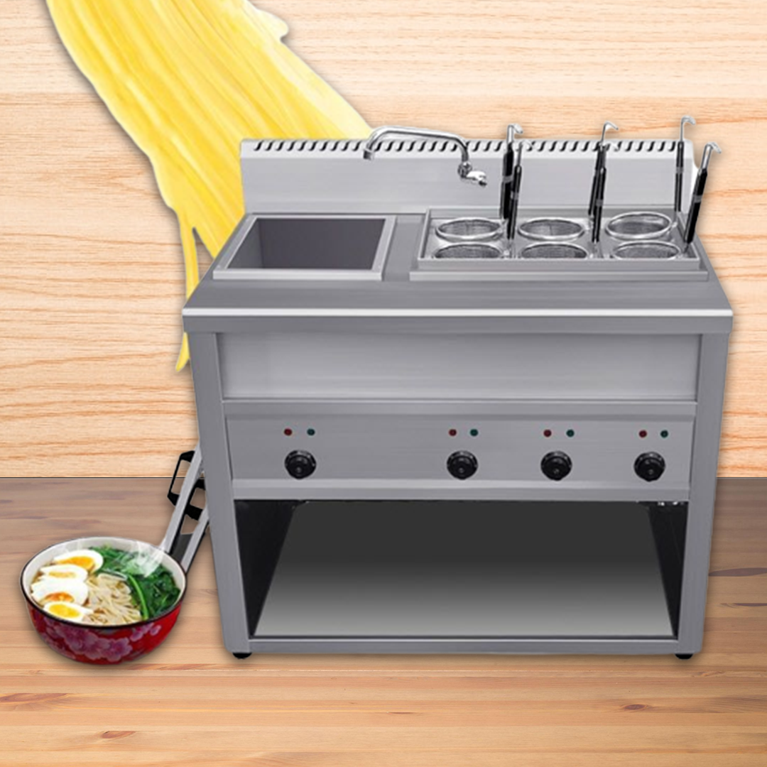 เครื่องลวกเส้น ก๋วยเตี๋ยว แบบแก๊ส Gas Noodle Cooking Stove 2 หัวเตา เหมาะสำหรับร้านอาหารและบ้าน ประหยัดเวลา ทำอาหารรวดเร็ว