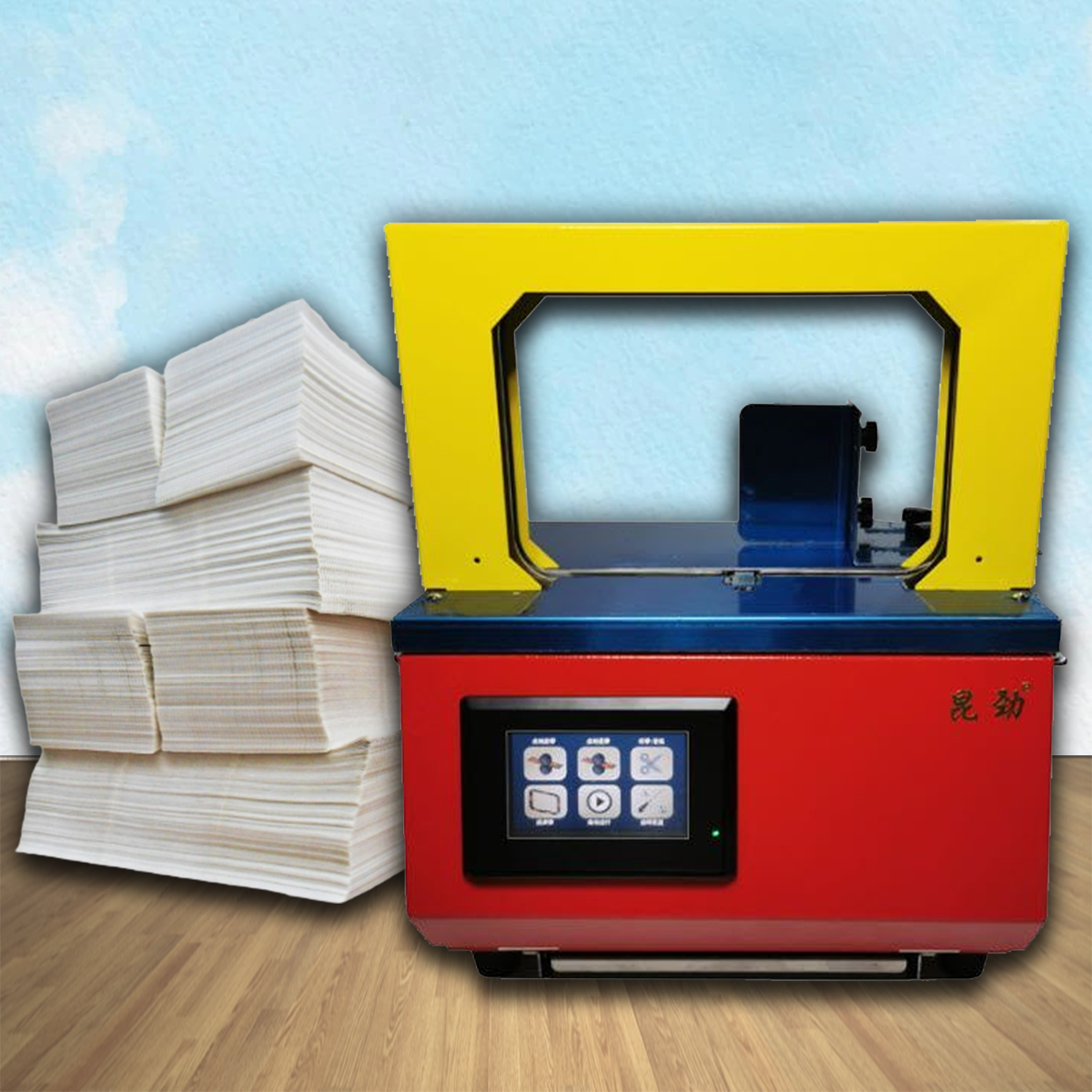 เครื่องรัดกระดาษไฟฟ้าอัตโนมัติ Automatic Paper Tying Strapping Machine เครื่องรัดแผ่นกระดาษ