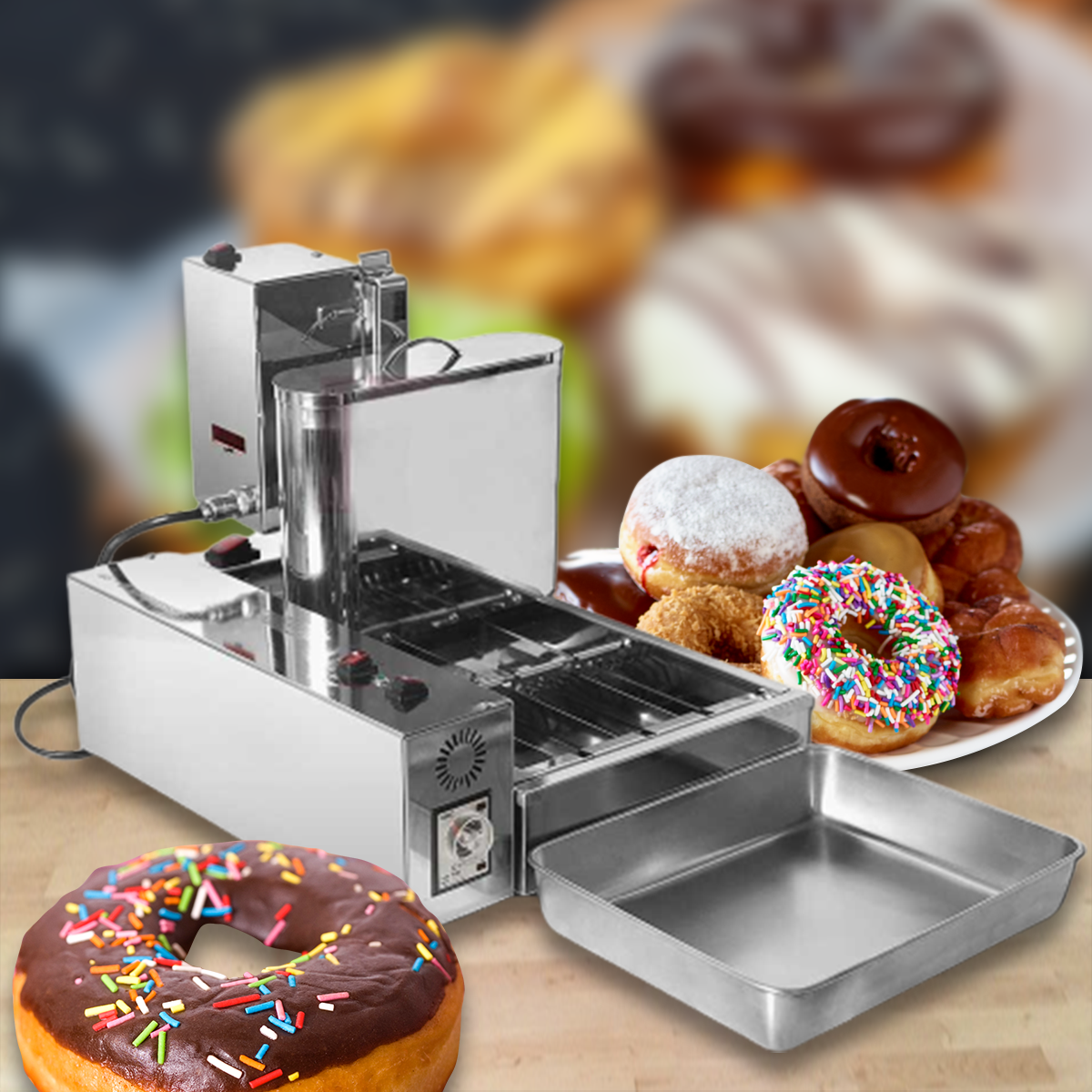 เครื่องทำโดนัทไฟฟ้า Comercial Automatic Donut Machine รุ่น IT-LBD4 ขนาดโดนัท 30-50 มม.