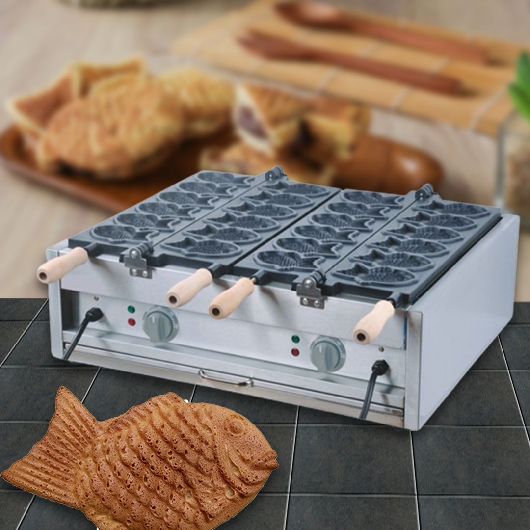 เครื่องทำวาฟเฟิลรูปปลา Fish waffle FY-1102A 21kg 6000วัตต์, ทำวาฟเฟิลปลารูปแบบน่ารัก, เหมาะสำหรับร้านค้าและงานเลี้ยง, ประสิทธิภาพสูง