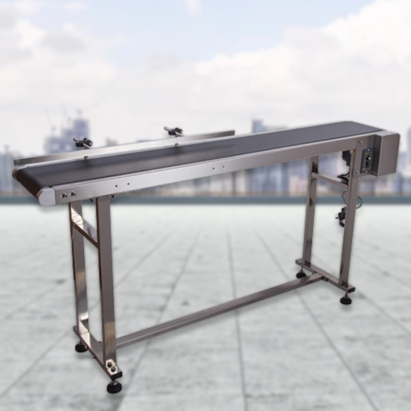 สายพานลำเลียง ขนาดมาตรฐาน หน้ากว้าง 19 cm สูง 750mm พร้อม กันตก Rail Guard Conveyor