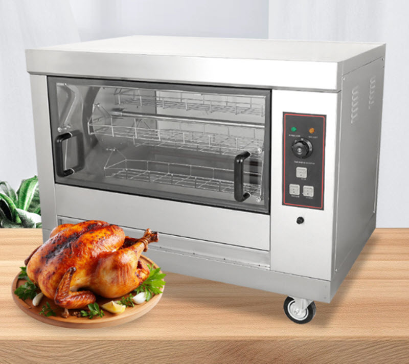 เตาอบไก่ระบบหมุน ขนาดกลาง สำหรับร้านอาหาร เชิงพาณิชย์ Rotating Chicken Oven - Commercial Use 4.7kW/220V