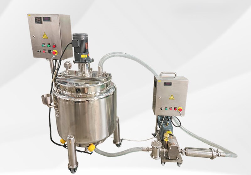 หม้อกวนซอสระบบแก๊ส แบบสองชั้น ปรับเทได้ Double Jacketed Tilting Gas Heating Sauce Mixing Kettle ขนาด 300L