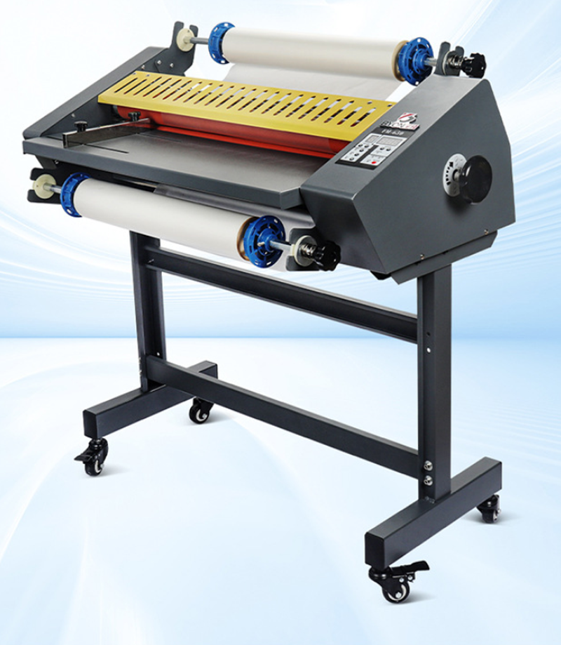 เครื่องเคลือบฟิล์มแนวตั้ง Vertical Film Laminating Machine รุ่น FM-650 ระบบลูกกลิ้งยาง