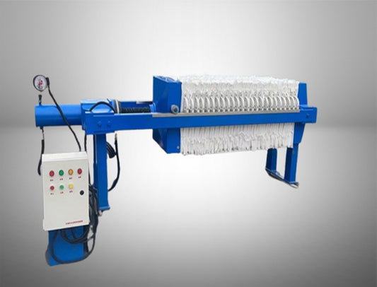 เครื่องอัดตะกอน (Filter Press) 500มม. 150 ลิตร พื้นที่การกรอง 10 m³ ระบบ ไฮดรอลิคไฟฟ้า