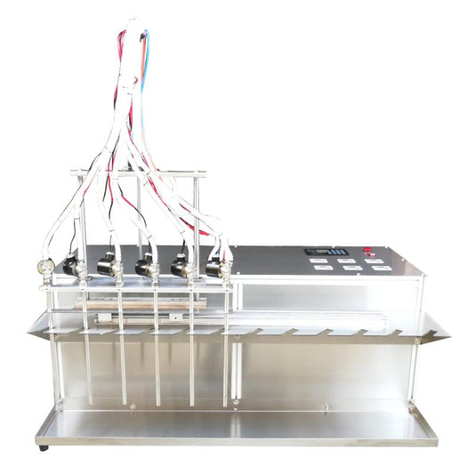 เครื่องบรรจุถุงฝาเกลียว 6 หัวจ่าย lifting and submersible suction nozzle stand-up pouch filling