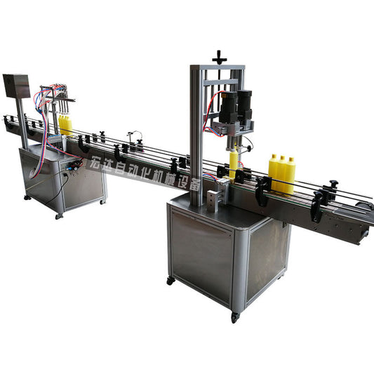 เครื่องบรรจุ พร้อมปิดฝา แนวตั้ง PLC linear automatic filling and capping machine production line