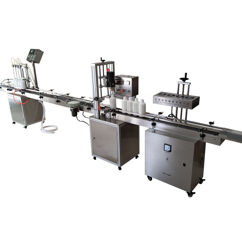 เครื่องบรรจุ สายพานต่อเนื่อง Linear automatic small bottle quantitative liquid filling machine