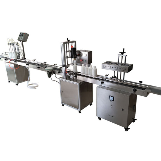 เครื่องบรรจุ สายพานต่อเนื่อง Linear automatic small bottle quantitative liquid filling machine