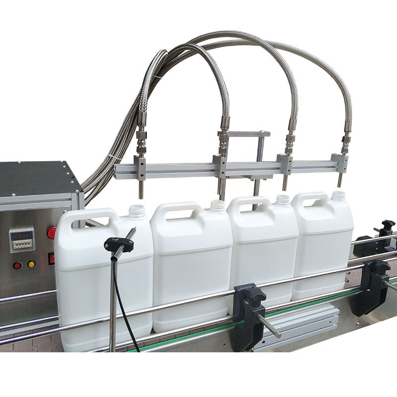 เครื่องบรรจุของเหลว สายพานต่อเนื่อง automatic oil filling production line toilet cleaning