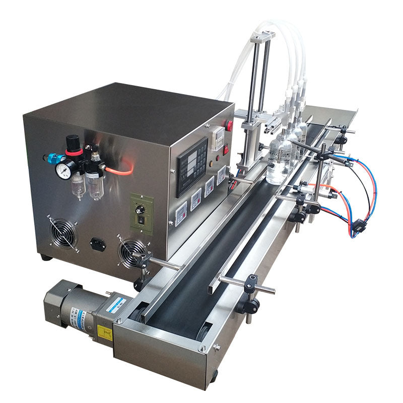 เครื่องบรรจุของเหลว สายพานต่อเนื่อง 8 หัวจ่าย Desktop 8-head linear spray bottle perfume essential oil beverage wine automatic