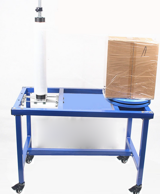 โต๊ะพันฟิล์มพาเลท เครื่องพันฟิล์มยืด หมุนฟิล์มยืด ใช้กับฟิล์มยืดขนาด 50 CM เสา 75 ซม ไม่เกิน 80 KG