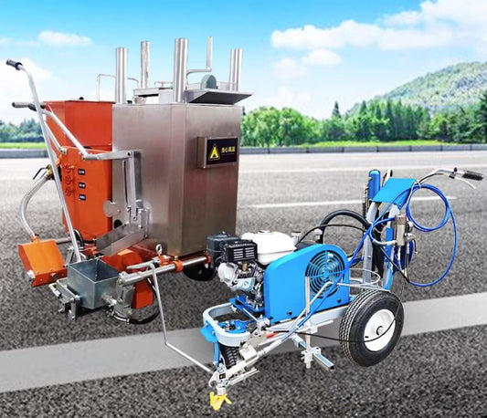เครื่องทาสีถนน เครื่องตีเส้น road marking machine hand-push line drawing marking thickness 0.9-0.3mm