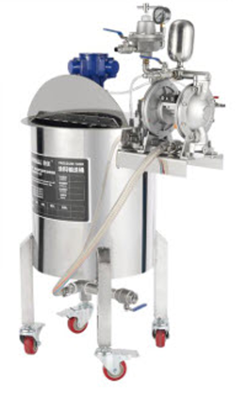 SP-304-PTT-Set ถังส่งผ่านวัสดุพร้อมปั๊ม - Durable Material Transfer Tank with Pump for Efficient Liquid Handling and Dispensing