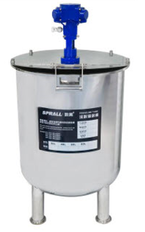 SP-304-PTT ถังส่งผ่านวัสดุพร้อมกวน 304 Stainless Steel Mixing Tank for Efficient Material Transfer, 200L Capacity, Industrial Use