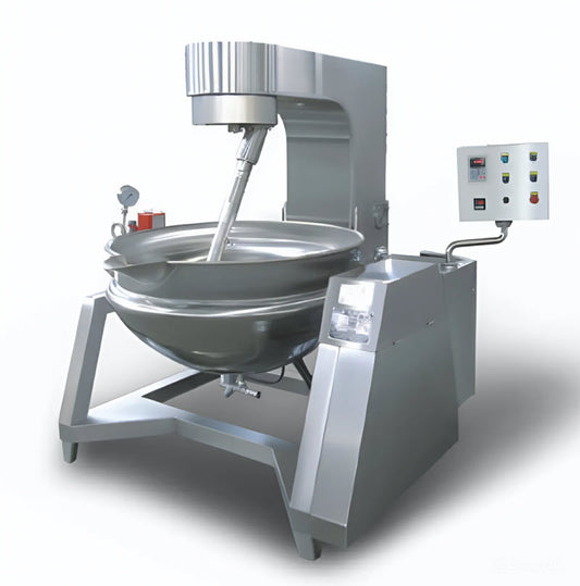 กระทะกวนผสมแบบใช้ไอน้ำ พร้อมแขนกวนอัตโนมัติ Steam Jacketed Kettle with Automatic Stirring Arm 100L