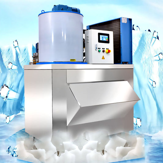 เครื่องทำน้ำแข็งเกล็ดเชิงพาณิชย์ รุ่น 1000kg คุณภาพสูง ผลิตน้ำแข็งเกล็ดเร็ว 1000 กิโลกรัมต่อวัน เหมาะสำหรับร้านอาหารและบาร์
